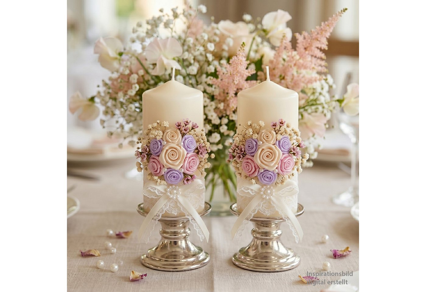 Creativery Streudeko, Satinrosen 3cm zum Basteln & Aufnähen 10 Stück Taupe