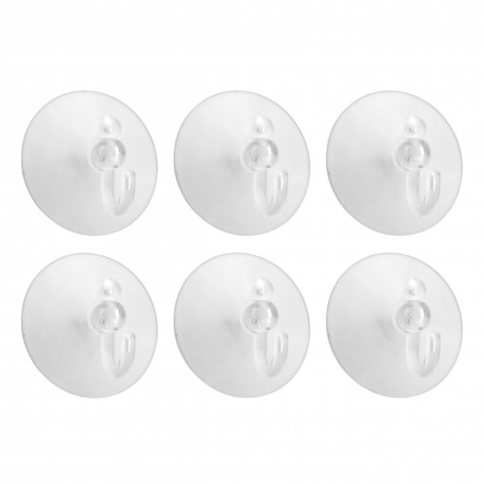 axentia Handtuchhaken Saughaken, 6 Stück, 5,5 cm, Schwenkhaken, (1-St)