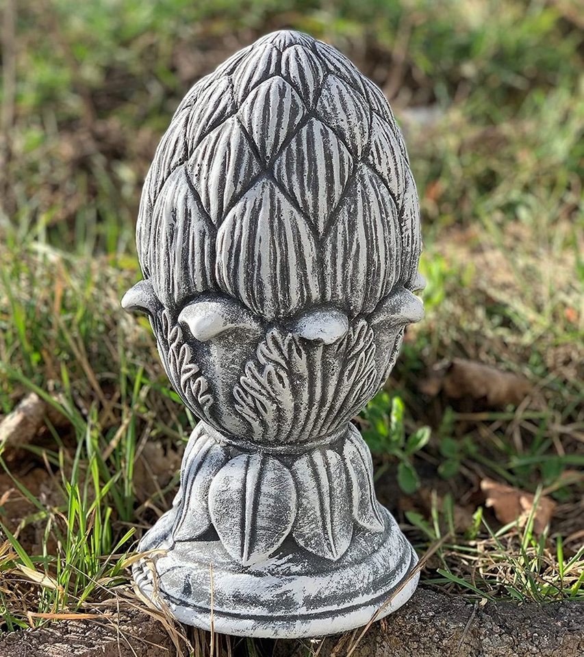 Stone and Style Gartenfigur Frostfeste Steinfigur Pinienzapfen