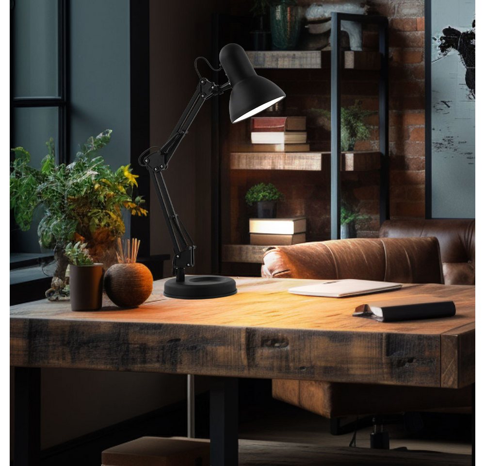 GLOBO LIGHTING Schreibtischlampe, Leuchtmittel nicht inklusive, Tischleuchte Tischlampe Leseleuchte Schreibtischlampe Metall, schwarz Bild 2