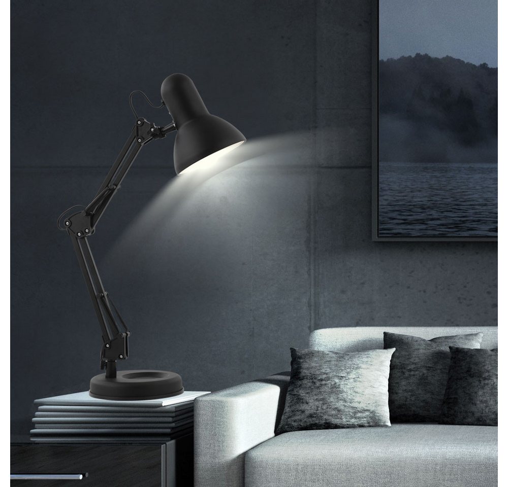 GLOBO LIGHTING Schreibtischlampe, Leuchtmittel nicht inklusive, Tischleuchte Tischlampe Leseleuchte Schreibtischlampe Metall, schwarz Bild 5