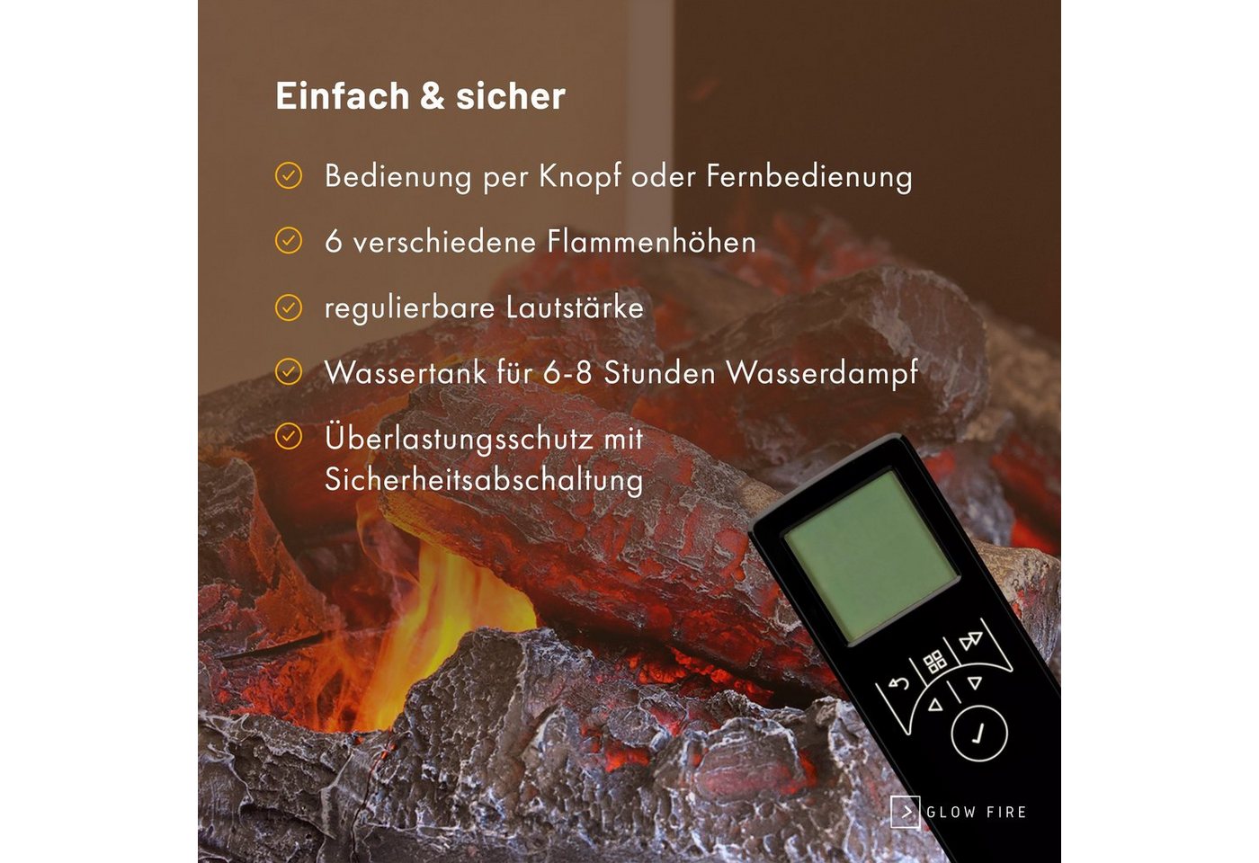 Kaminlicht Elektrokamin Room Divider Wasserdampf Kamin, Standkamin elektrisch, Elektrischer Kamin, Wasserdampfkamin mit 3D Feuer und Knisterfunktion