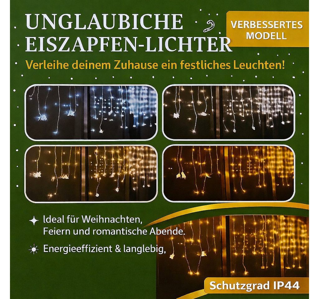 Diyarts LED-Lichternetz, 300-flammig, 15,75m Warm- & Kaltweiß Lichterkette 11 Modi, Timer & Fernbedienung Bild 5