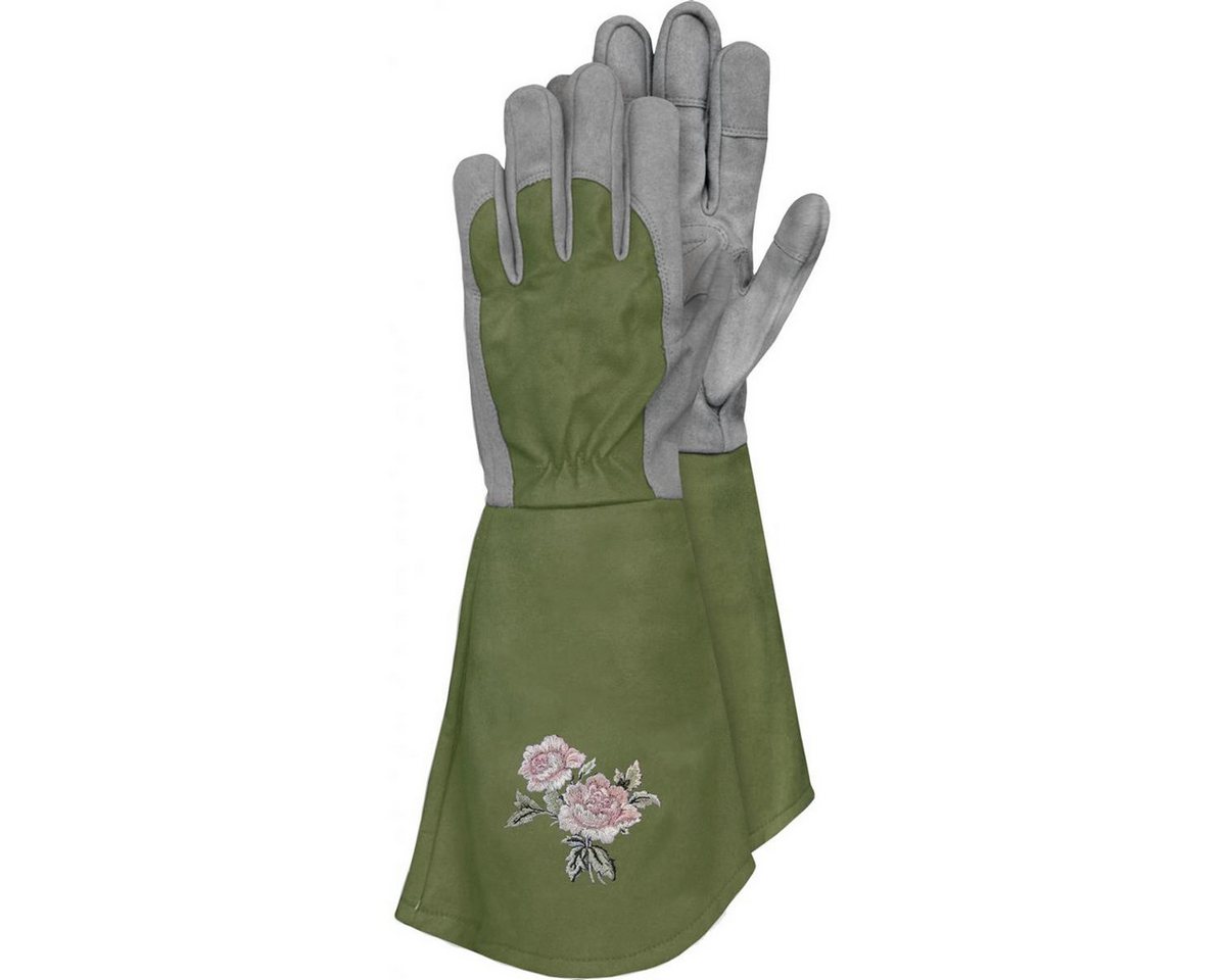 Triuso Gartenhandschuhe Kunstlederhandschuhe Rosegarden Gr. 8 extra lang