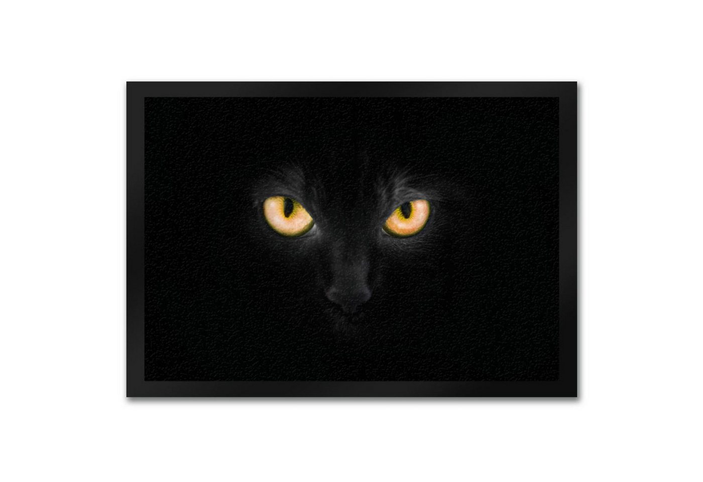 speecheese Fußmatte Katze mit gelben Augen Fußmatte Kater Auge Haustüre Wohnungstüre Böse Bild 2