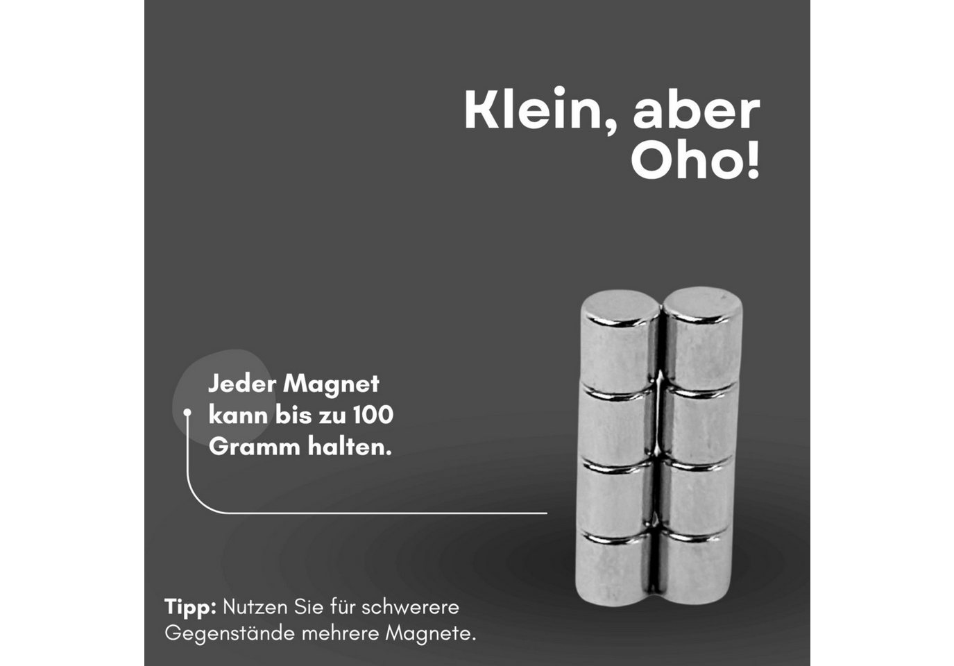 MaajeeKuto Magnet Neodym Magnet Ø2x1 mm N42 Scheibenmagnet 100g Mini Stark (100-St), Werkstoff: NdFeB, Farbe: Silberfarben Bild 3