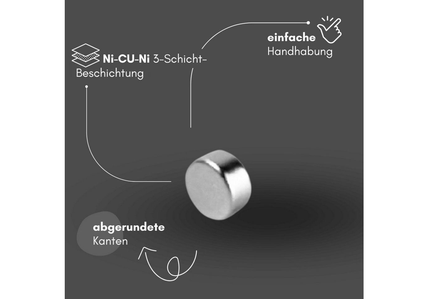 MaajeeKuto Magnet Neodym Magnet 4x2 mm N42 Scheibenmagnet 350g Haftkraft Mini Stark (100-St) Bild 2