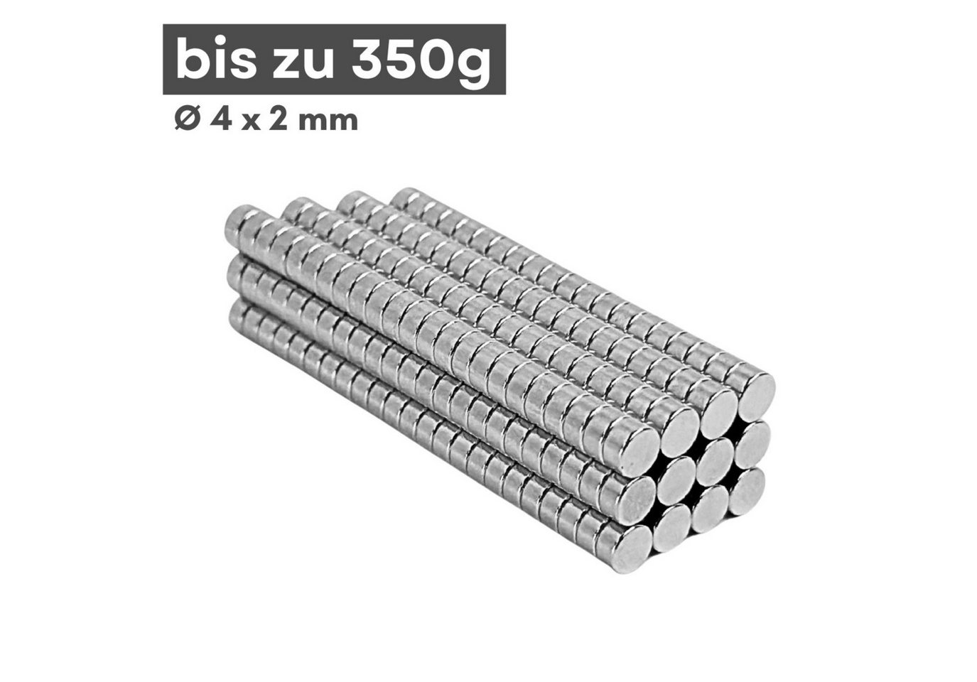 MaajeeKuto Magnet Neodym Magnet 4x2 mm N42 Scheibenmagnet 350g Haftkraft Mini Stark (100-St) Bild 3