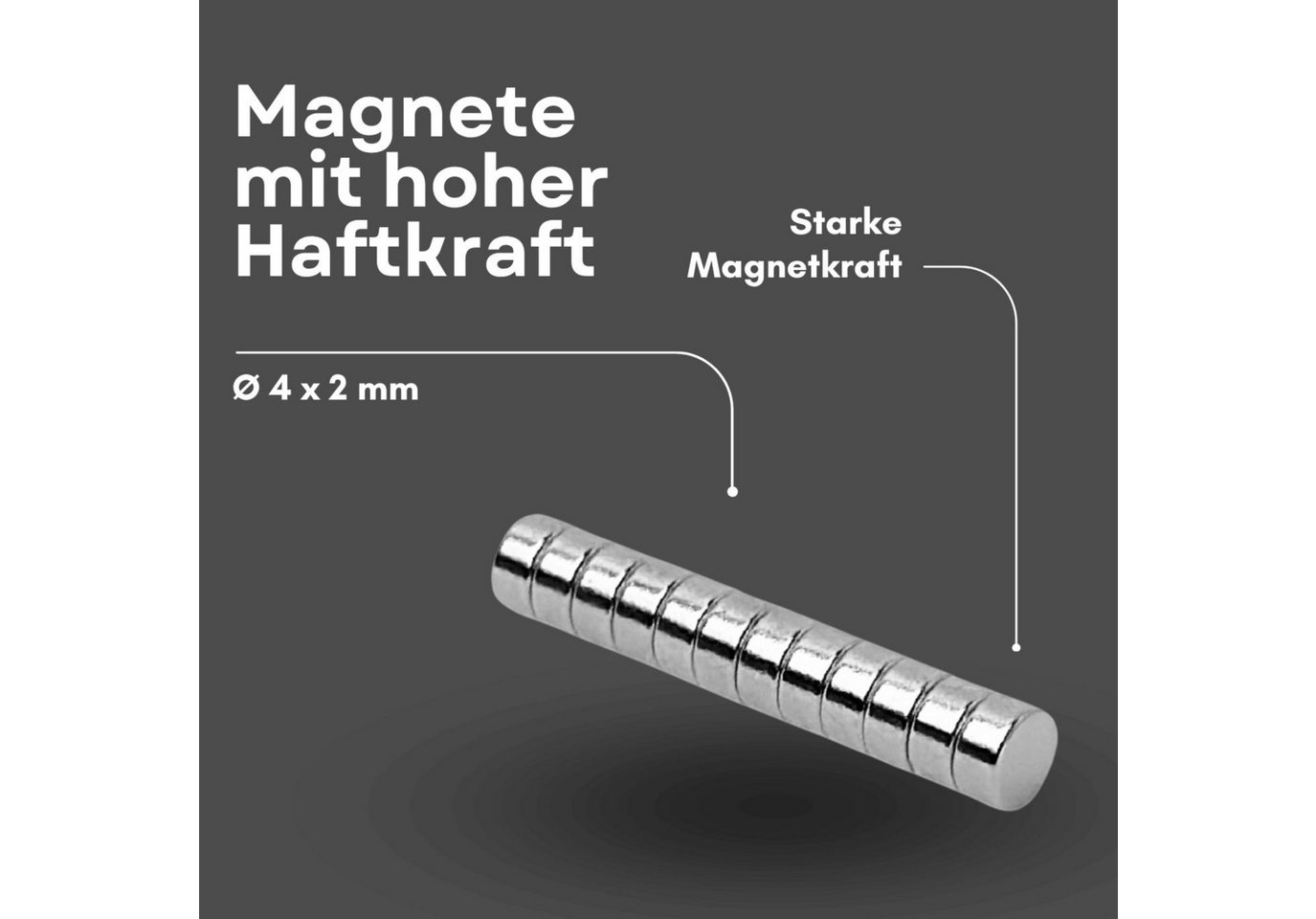 MaajeeKuto Magnet Neodym Magnet 4x2 mm N42 Scheibenmagnet 350g Haftkraft Mini Stark (100-St) Bild 4