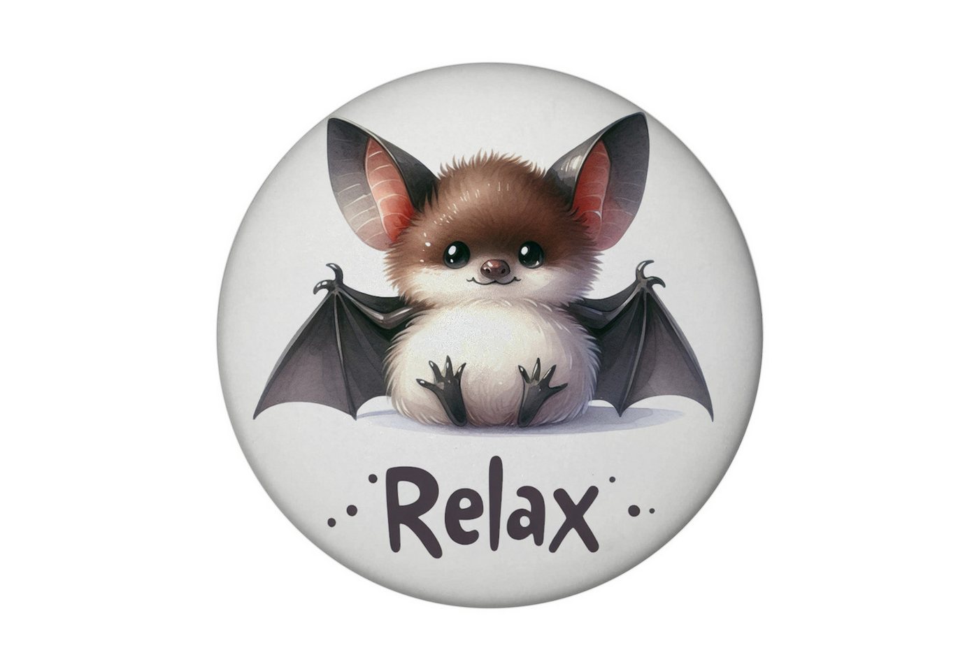speecheese Magnet Baby Fledermaus Magnet rund mit Spruch Relax