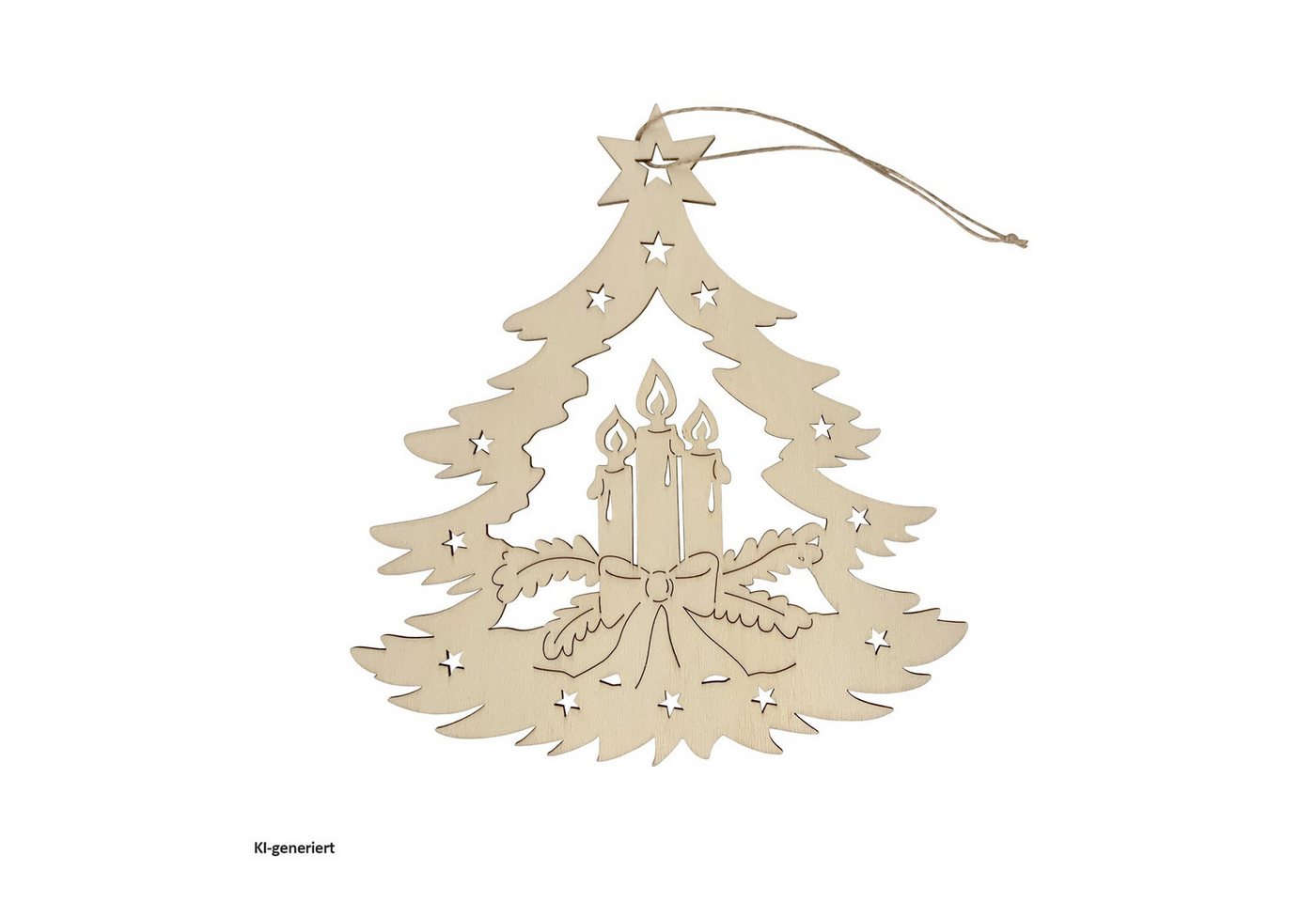 HTI-Living Beleuchtetes Fensterbild Fensterbild Holz Adventskerze, Dekohänger Weihnachtsdeko