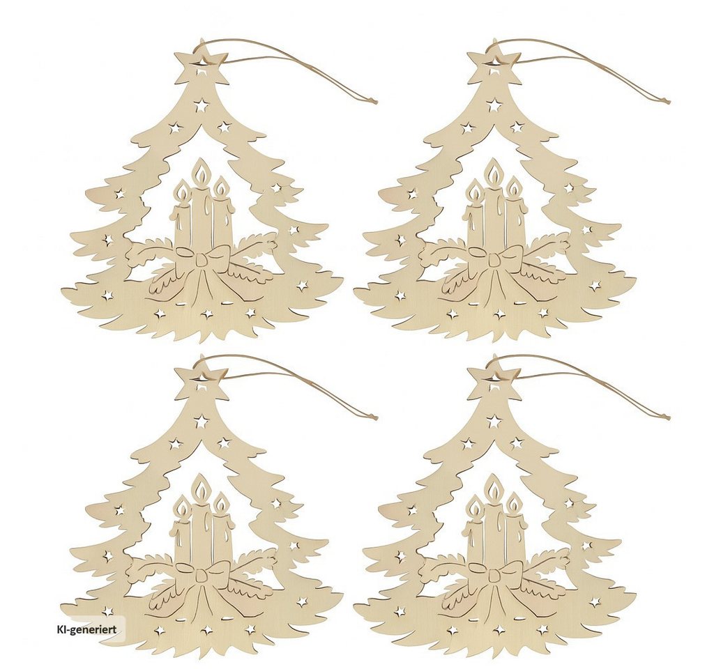 HTI-Living Beleuchtetes Fensterbild Fensterbild Holz Adventskerze, Dekohänger Weihnachtsdeko Bild 2