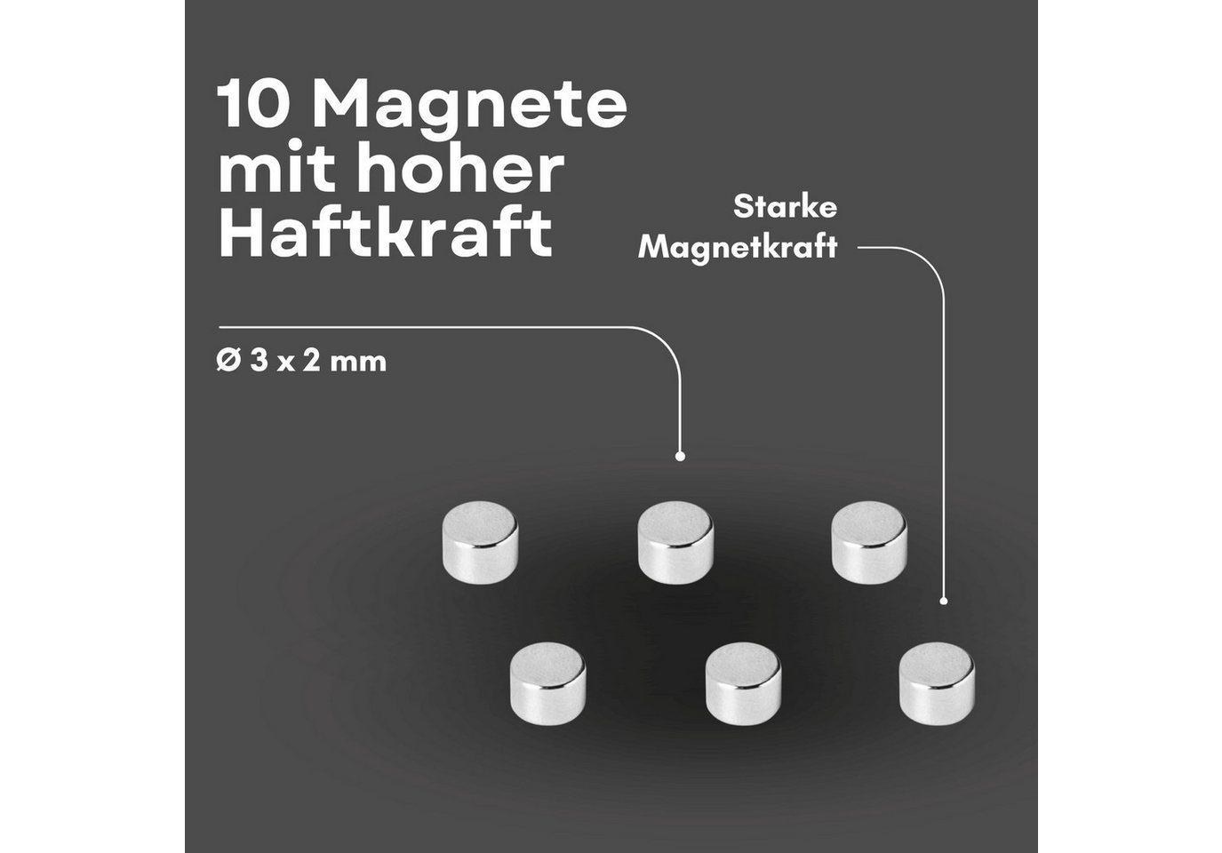 MaajeeKuto Magnet Neodym Magnet Ø3x2 mm N42 – Scheibenmagnet 218 g Haftkraft (50-St)