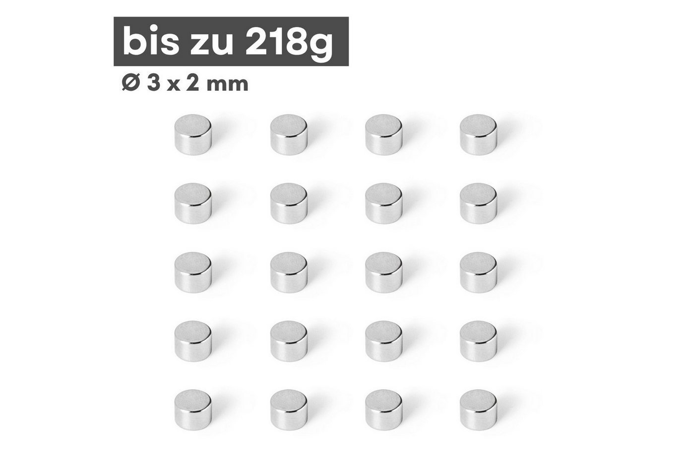MaajeeKuto Magnet Neodym Magnet Ø3x2 mm N42 – Scheibenmagnet 218 g Haftkraft (50-St) Bild 3