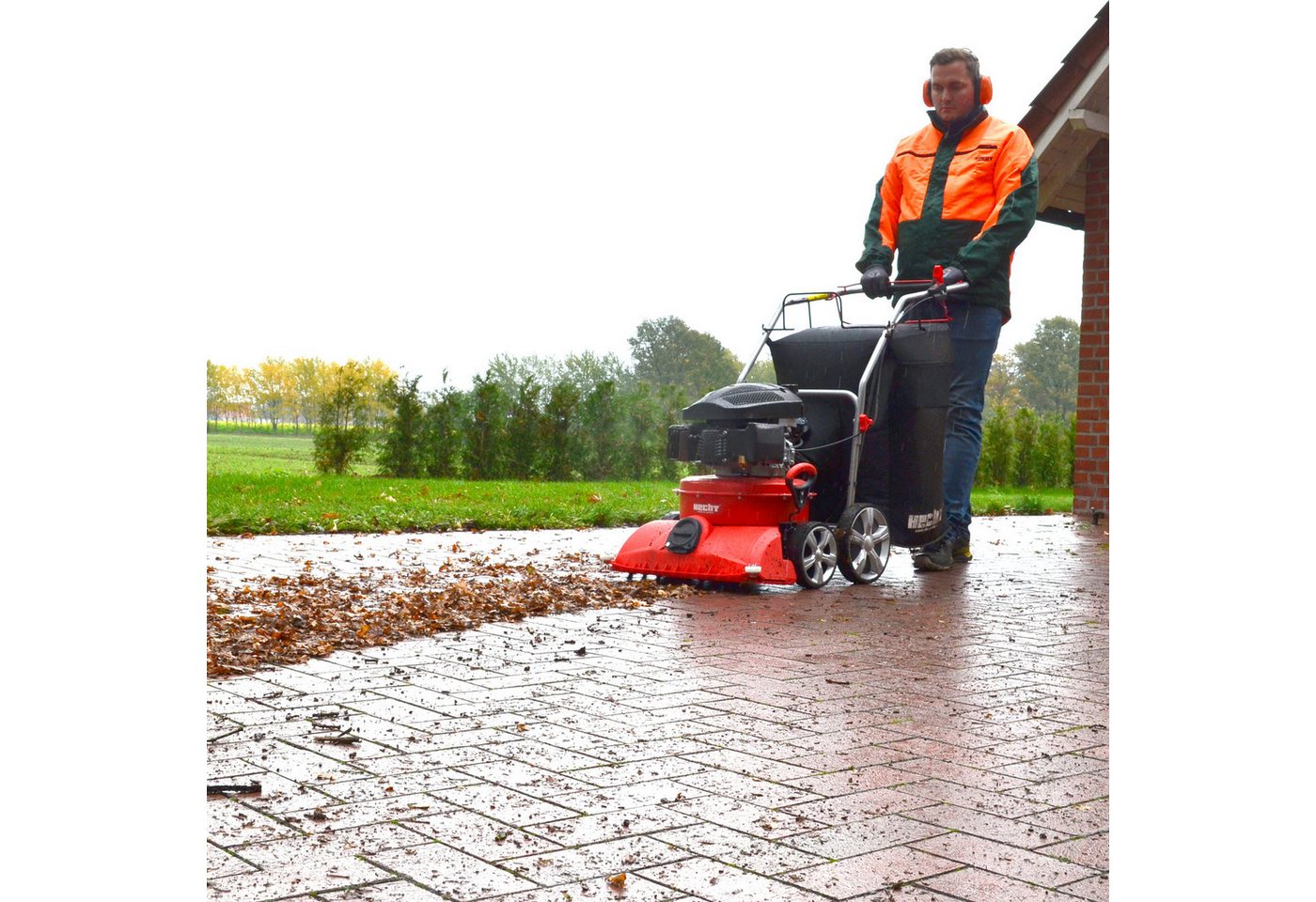 Hecht Benzin-Laubsauger 8514 fahrbar inklusive Kehrwalze, 2,7m Saug-/Blasschlauch, 6PS Bild 2