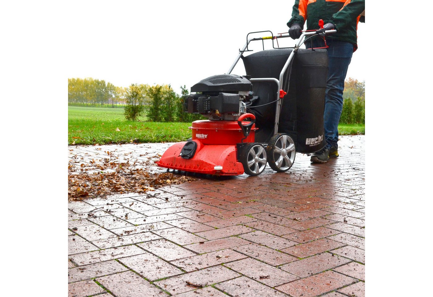 Hecht Benzin-Laubsauger 8514 fahrbar inklusive Kehrwalze, 2,7m Saug-/Blasschlauch, 6PS Bild 3