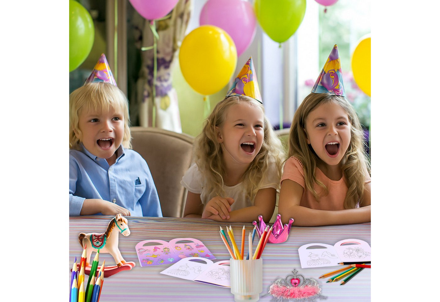 TE-Trend Stickerbuch 12 Stück Prinzessin Motiv Malheft Ausmalheft Set mit je 15 Sticker, mit 15 Prinzessin-Sticker