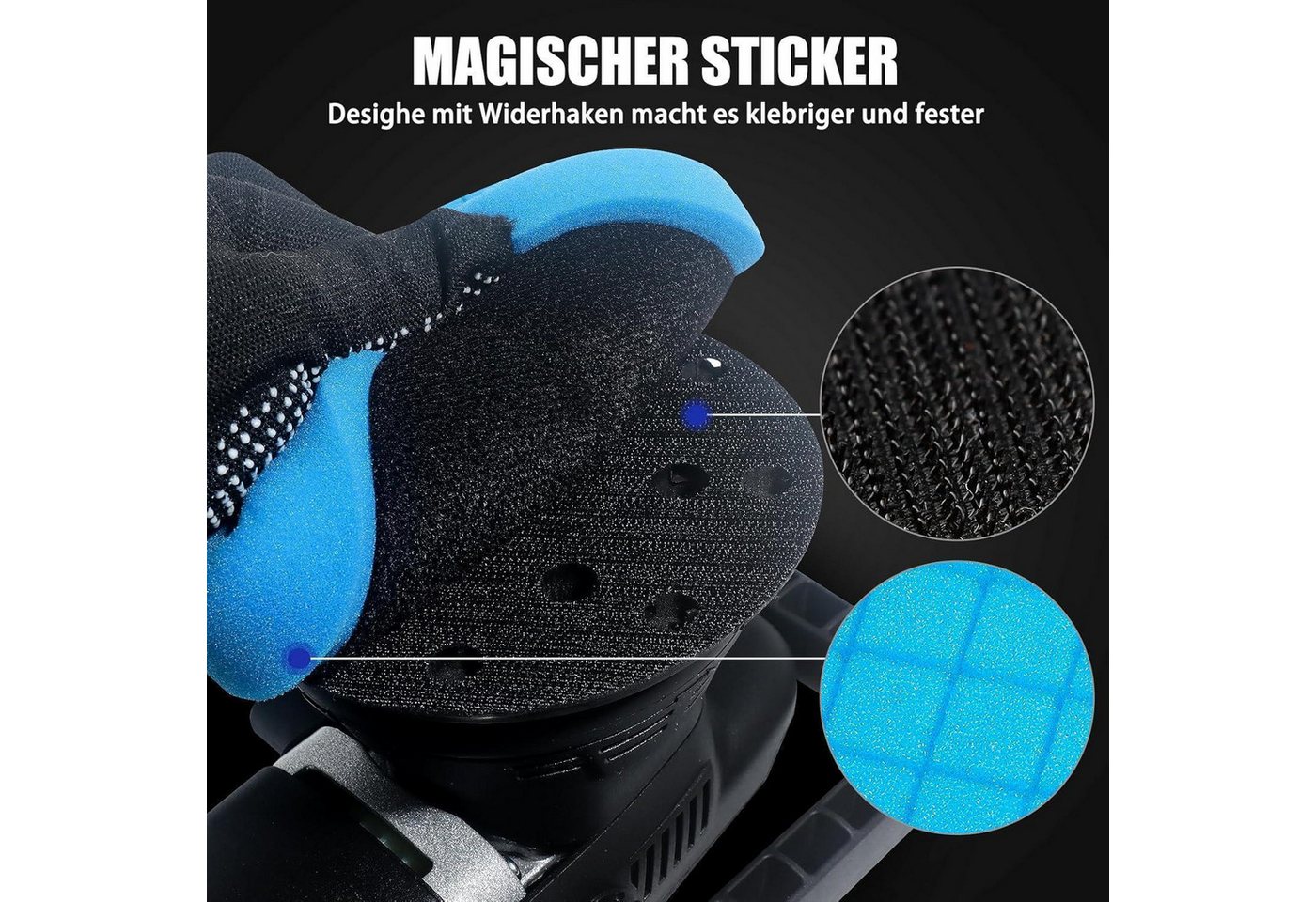 LuxusKollektion Polierschwamm Polierpads 7tlg Klett Auto Wachs Exzenter Polierschaum 150mm