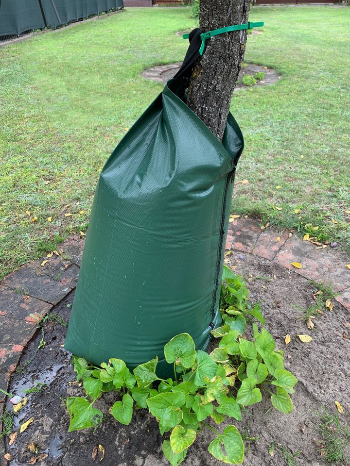 GARDINGER Bewässerungsschlauch Bewässerungssack 75 L Tröpfchenbewässerung grün für Bäume Sträucher Bild 2