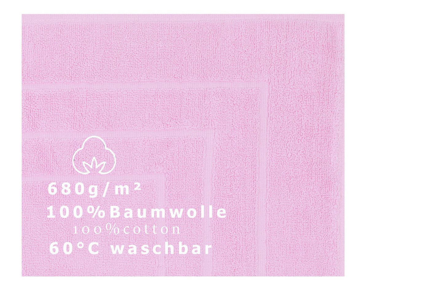Betz Badematte Badvorleger Palermo Badteppich Duschvorlage 60 x 60 cm, schnell trocknend, beidseitig nutzbar, fußbodenheizungsgeeignet, Baumwolle, Qualität 680g/m² Bild 2
