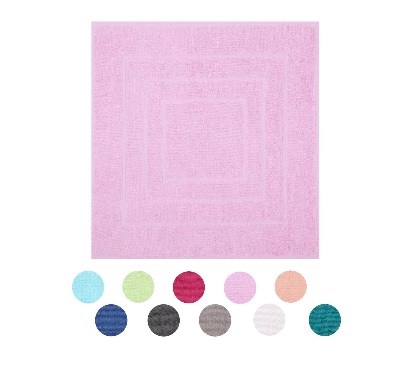 Betz Badematte Badvorleger Palermo Badteppich Duschvorlage 60 x 60 cm, schnell trocknend, beidseitig nutzbar, fußbodenheizungsgeeignet, Baumwolle, Qualität 680g/m² Bild 4