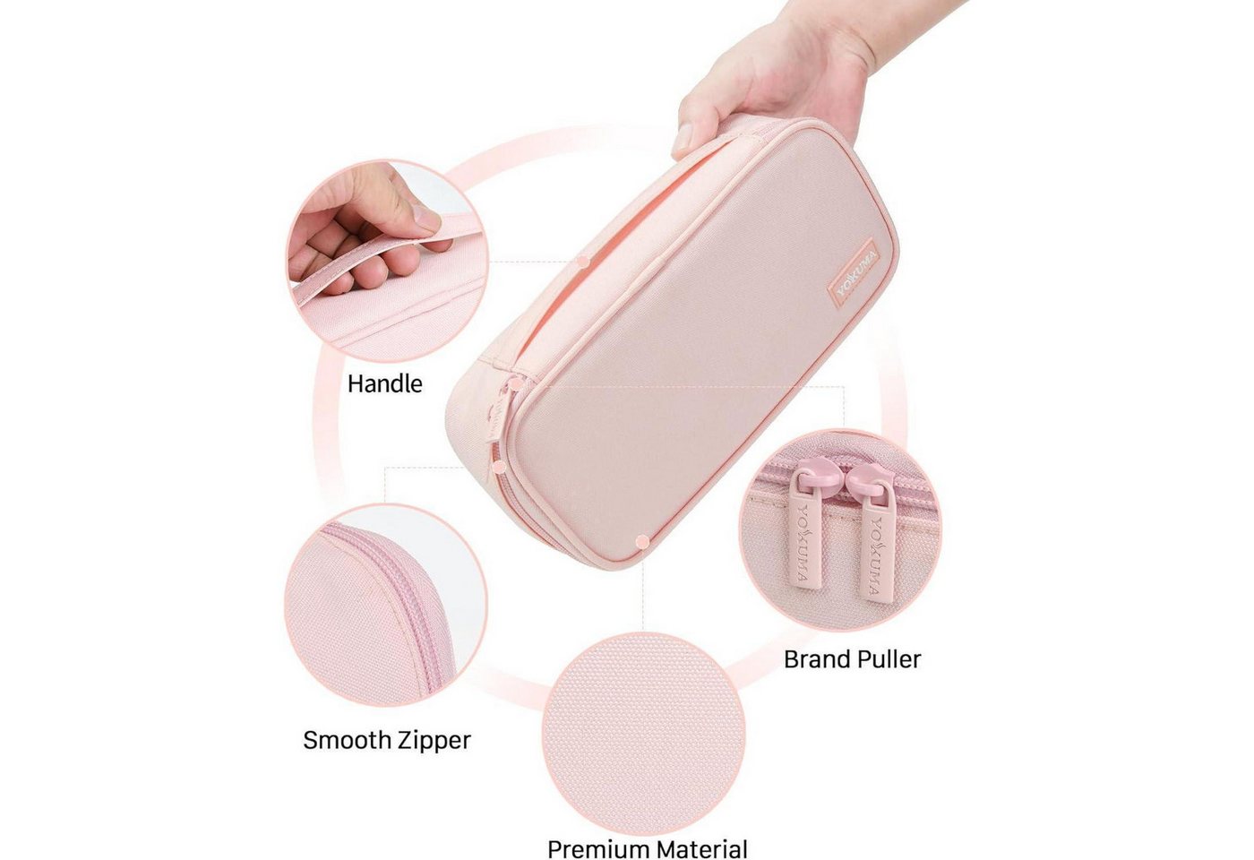 LuxusKollektion Federmäppchen Federmäppchen Federtasche Etui Federpenal Schulmäppchen Rosa Bild 5