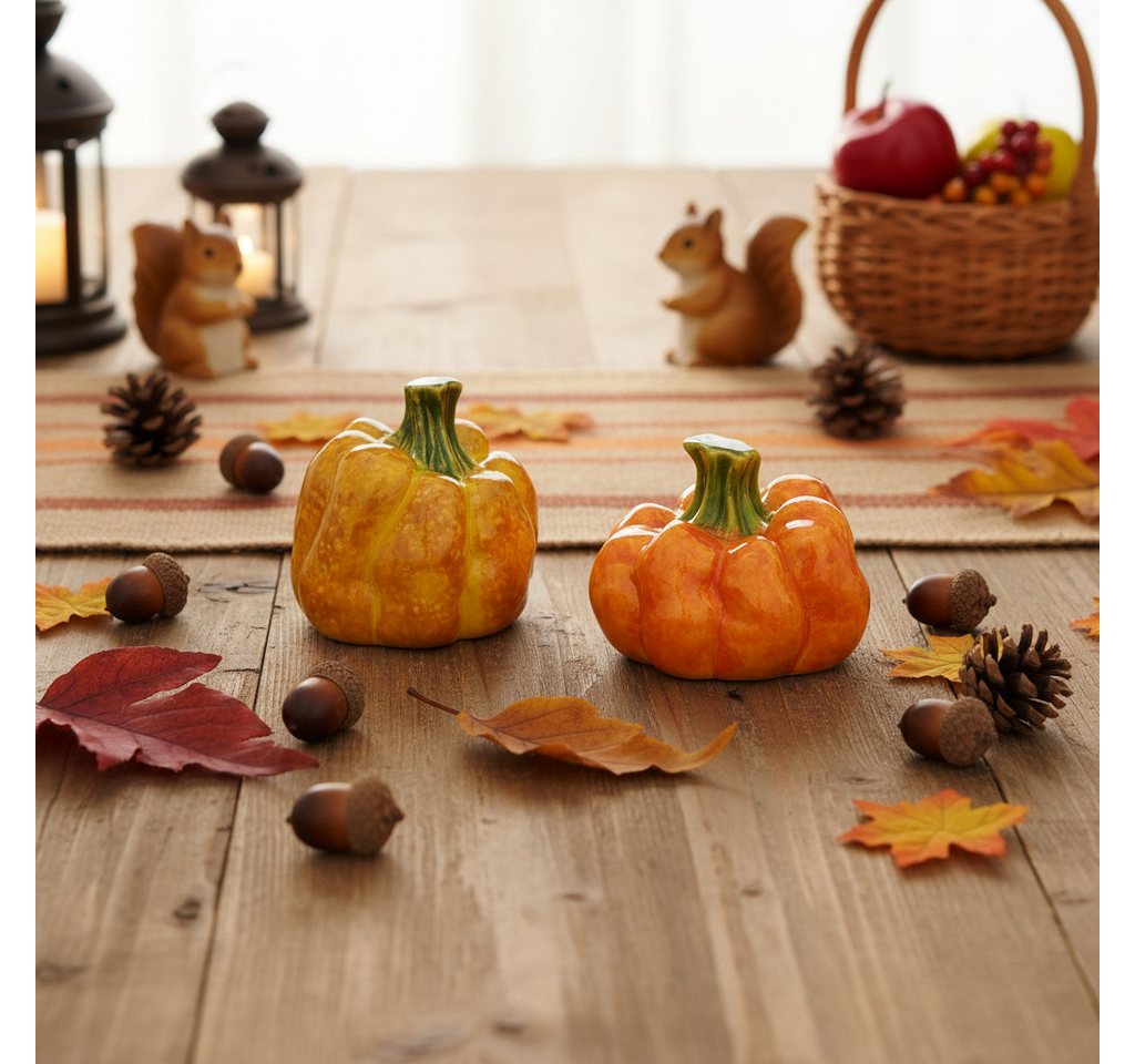 Florists Products Streudeko Herbstliche Keramik-Dekoration Kürbisfiguren für deine, 2 Stück Bild 4