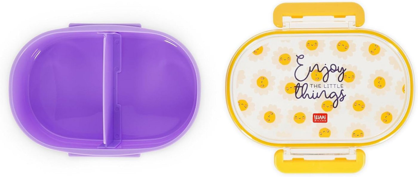 Legami Federmäppchen LEGAMI Snack & Go Lunchbox Daisy 500 ml mit Trenner