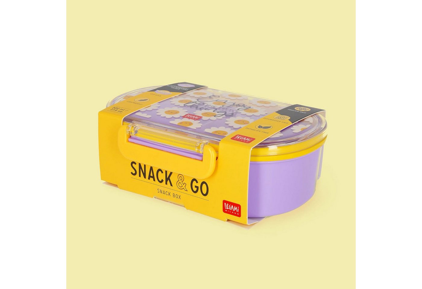 Legami Federmäppchen LEGAMI Snack & Go Lunchbox Daisy 500 ml mit Trenner Bild 2