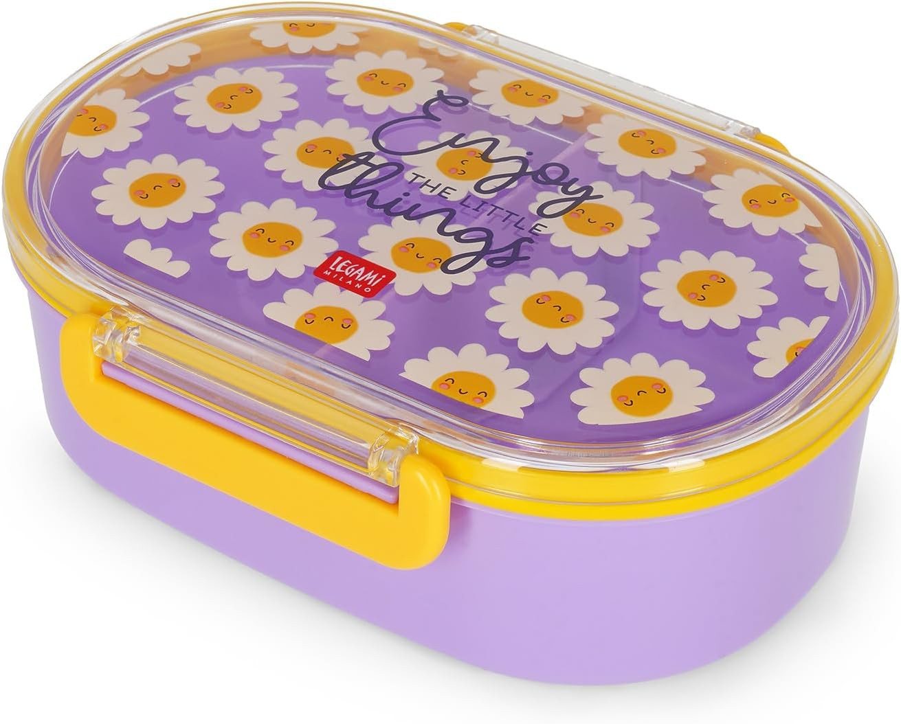 Legami Federmäppchen LEGAMI Snack & Go Lunchbox Daisy 500 ml mit Trenner Bild 4