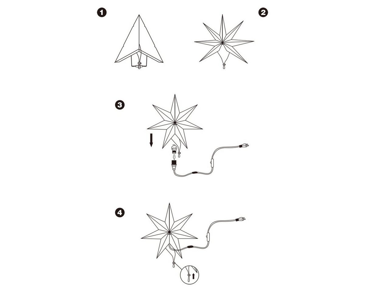 Salcar Papierstern 3D LED Papierstern Hängend Weihnachtsstern Beleuchtet Weihnachtsdeko, Sternlicht Wohnzimmer Schlafzimmer Fenster, 55cm Bild 5
