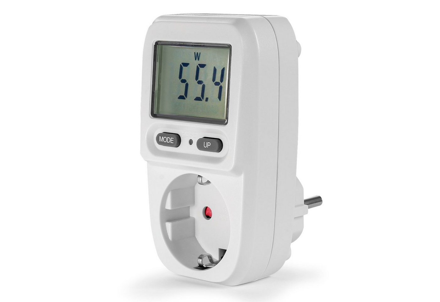 EAXUS Stromverbrauchszähler Energiekostenmessgerät Steckdose mit Display bis 3680 Watt, 4-tlg., Zeigt Stromkosten direkt an, mit Memory-Funktion, einfache Bedienung