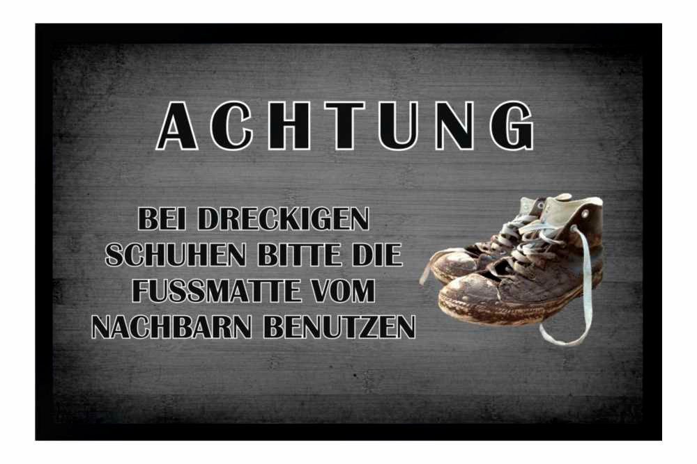 Ladreas Fußmatte Schmutzfangmatte Willkommen Dreckige Schuhe Nachbar F249, 60x40
