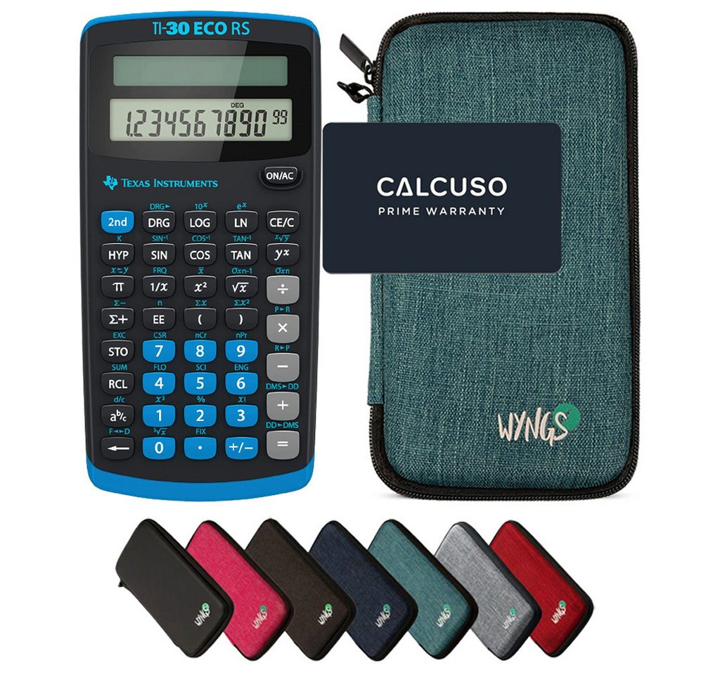 Texas Instruments Taschenrechner TI-30 ECO RS inkl. WYNGS Schutztasche Türkis Bild 2
