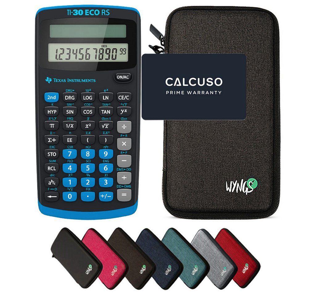 Texas Instruments Taschenrechner TI-30 ECO RS inkl. WYNGS Schutztasche Dunkelgrau Bild 2