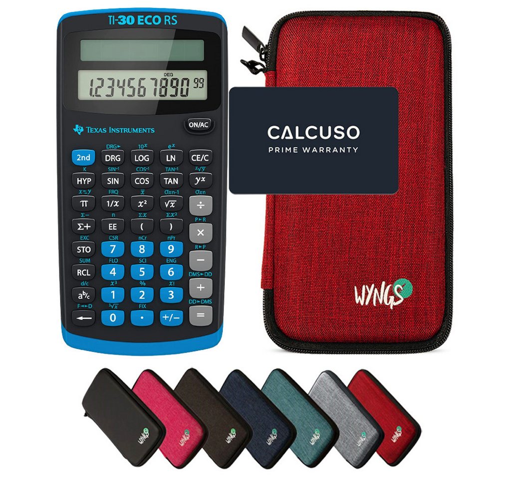 Texas Instruments Taschenrechner TI-30 ECO RS inkl. WYNGS Schutztasche Rot Bild 5