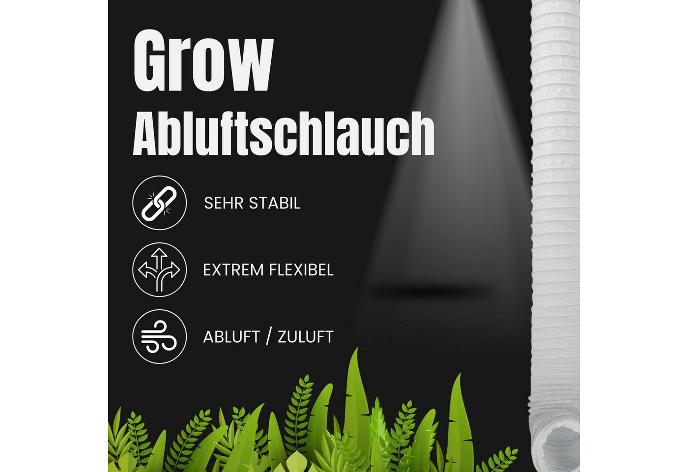 TronicXL Flexschlauch 3m Abluftschlauch Grow 100mm Set für Lüfter Grower Schrank Growbox Bild 3