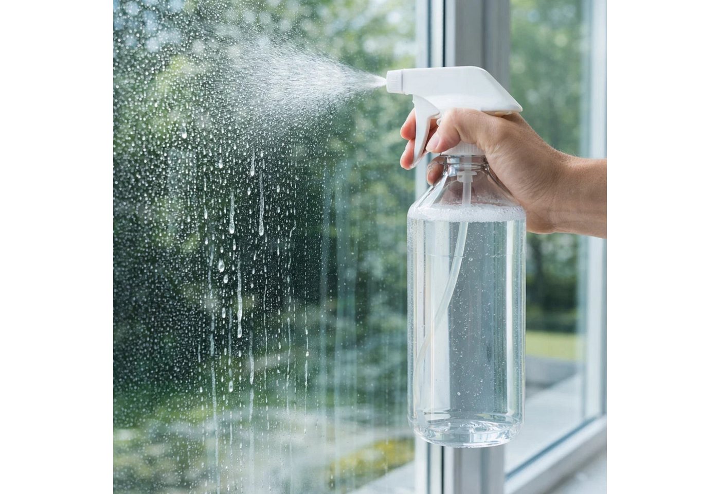 mikken Sprühflasche Plastikflasche mit Sprühpistole 1 Liter PET Flasche mit Trigger, (2-tlg., 2er, 4er, 6er oder 10er Set), auch für ölige Substanzen geeignet, made in Europe Bild 4
