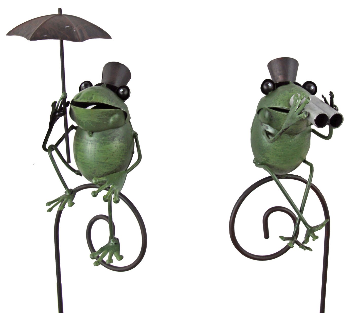 Posiwio Gartenstecker Der charmante Gentleman: Frosch-Gartenstecker mit Zylinder & Schirm Bild 4