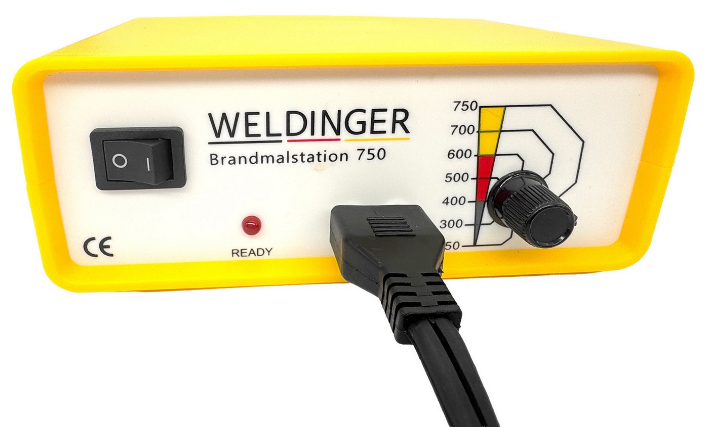WELDINGER Kreativset Brandmalstation BS-750 (250-750°C) mit Brennspitzenset Ersatzkolben, (Set, Kreativset), regelbarer Temperaturbereich