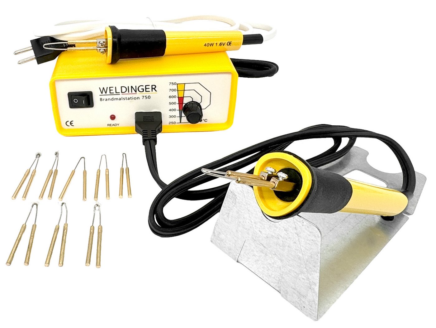 WELDINGER Kreativset Brandmalstation BS-750 (250-750°C) mit Brennspitzenset Ersatzkolben, (Set, Kreativset), regelbarer Temperaturbereich Bild 4