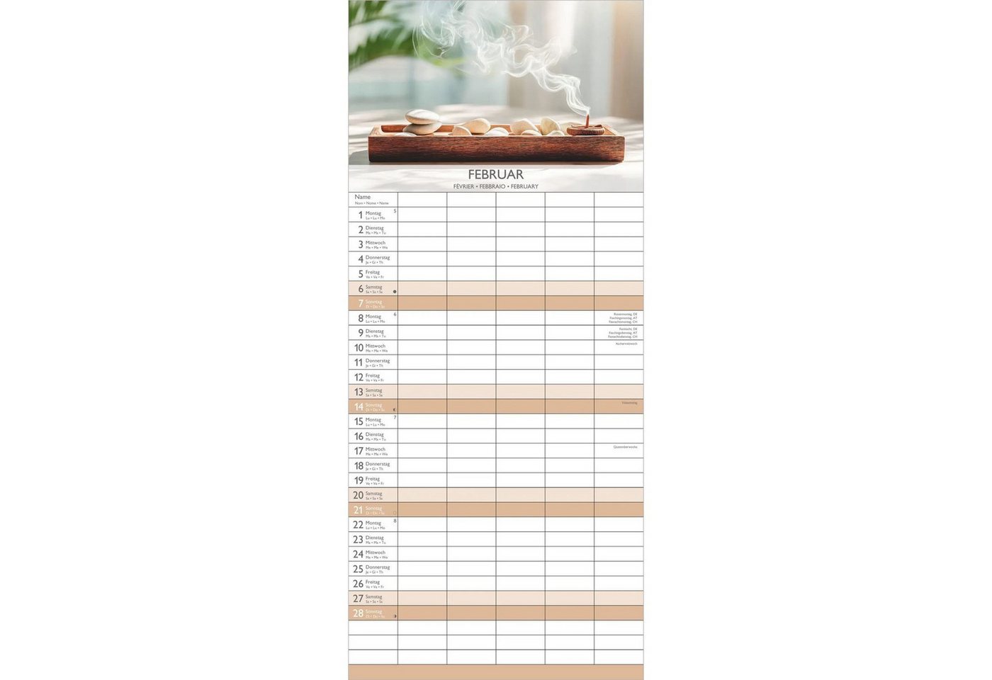 Wandkalender Zen 2027 Bild 2