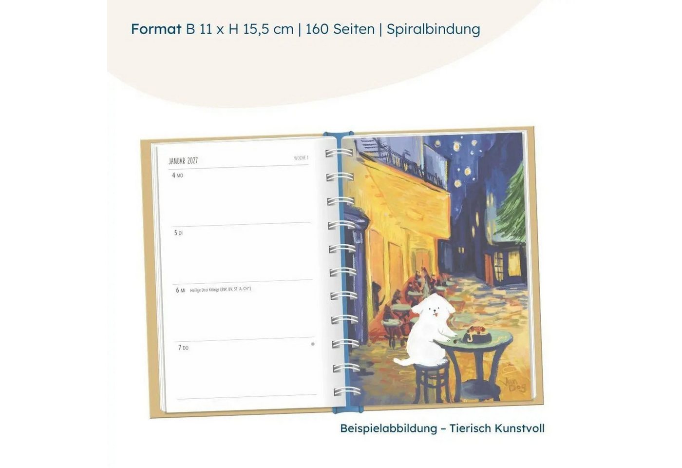 Grafik Werkstatt Taschenkalender Terminplaner 2027 Tierisch kunstvoll