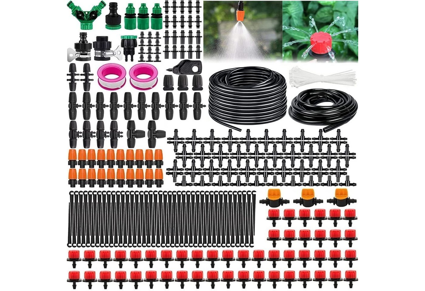 FELIXLEO Gartenschlauch Garten Bewässerungssystem Kit 340Pcs, 70M Automatische Tropfanlage