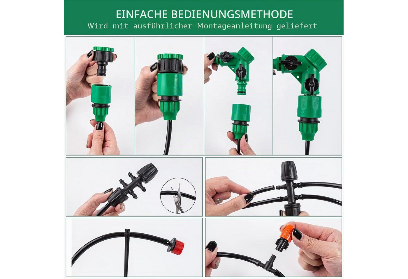 FELIXLEO Gartenschlauch Garten Bewässerungssystem Kit 340Pcs, 70M Automatische Tropfanlage Bild 2