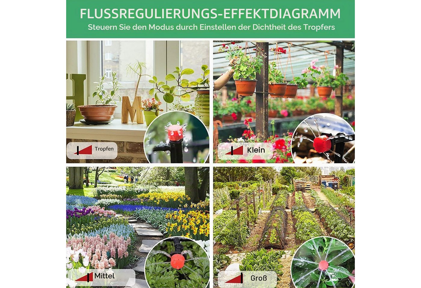 FELIXLEO Gartenschlauch Garten Bewässerungssystem Kit 340Pcs, 70M Automatische Tropfanlage Bild 4