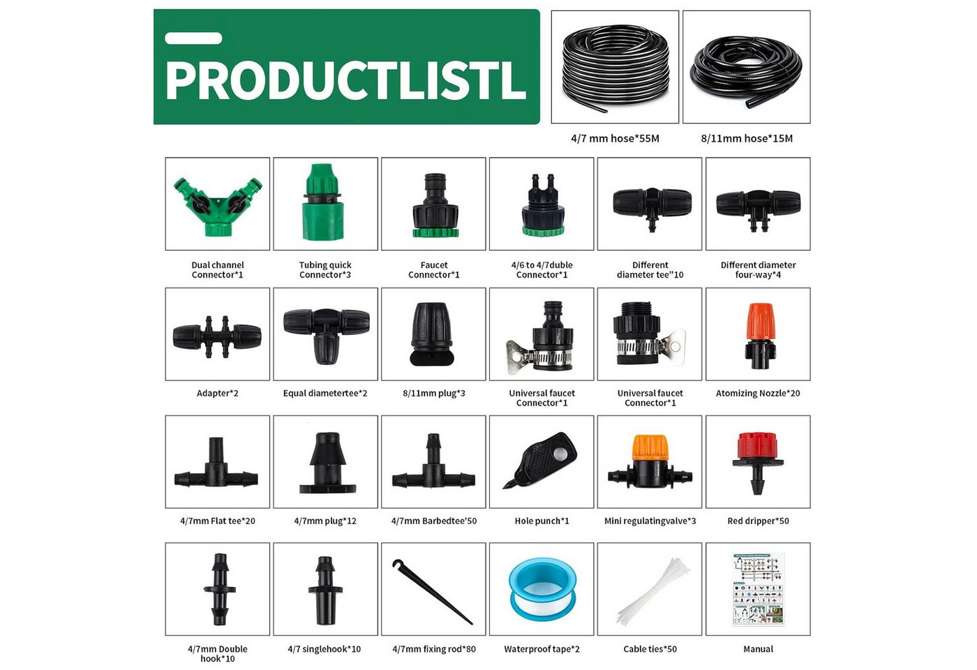 FELIXLEO Gartenschlauch Garten Bewässerungssystem Kit 340Pcs, 70M Automatische Tropfanlage Bild 5