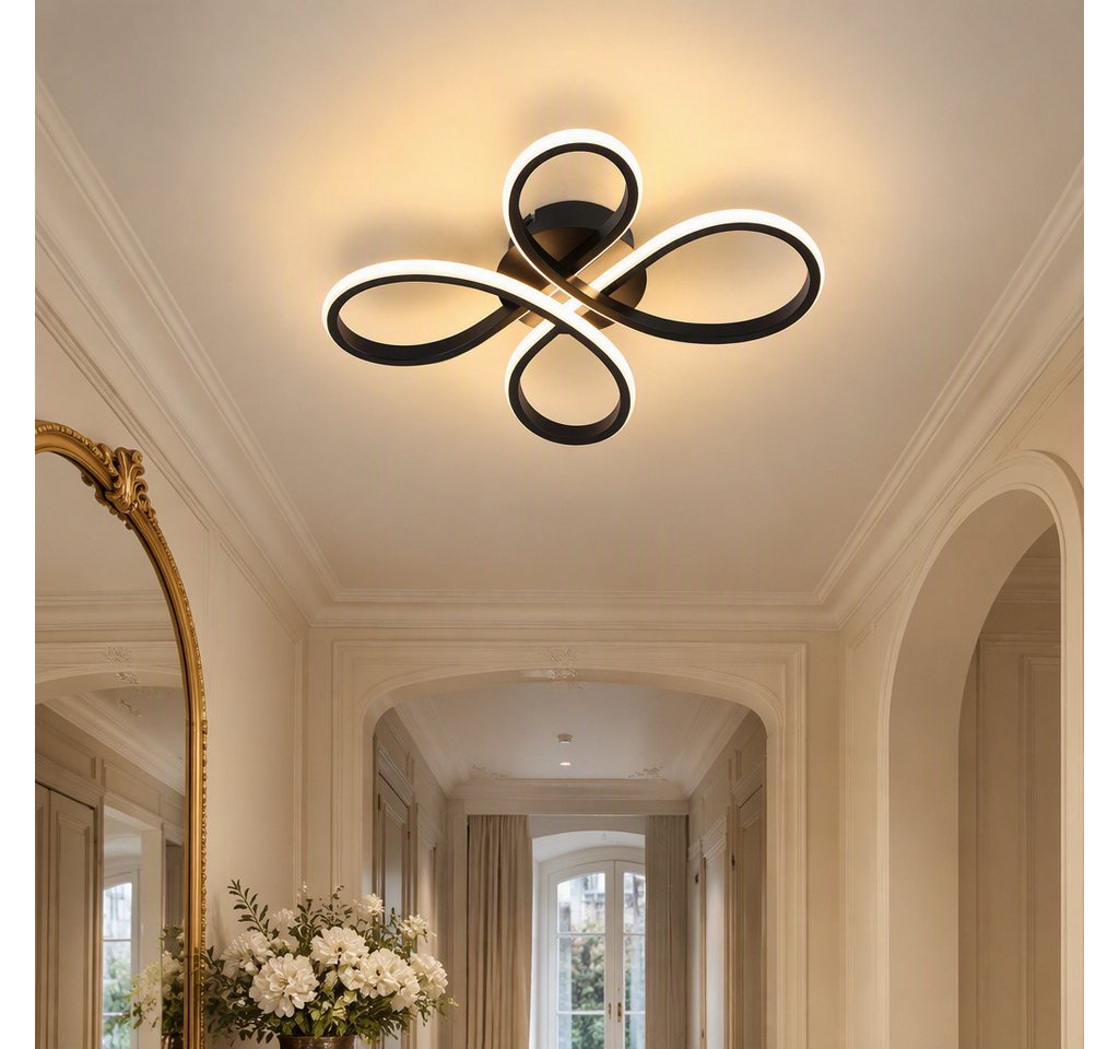 BlingBin LED Deckenleuchte 40cm DeckenLampe 23W warmweiß 2300LM Schwarz, 35Lx40Bx7,5Hcm, LED fest integriert, Modern Deckenlampe 3000K für Wohnzimmer Küche Flur Bild 3