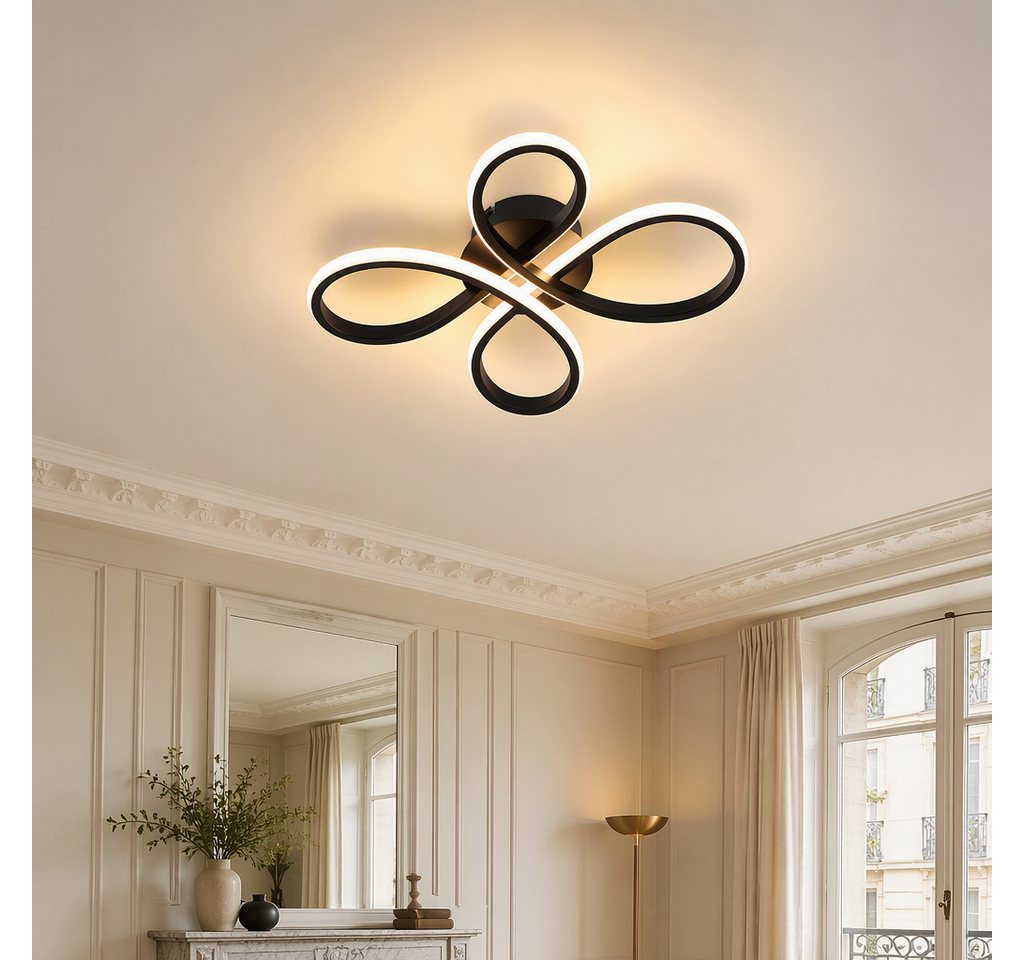 BlingBin LED Deckenleuchte 40cm DeckenLampe 23W warmweiß 2300LM Schwarz, 35Lx40Bx7,5Hcm, LED fest integriert, Modern Deckenlampe 3000K für Wohnzimmer Küche Flur Bild 4