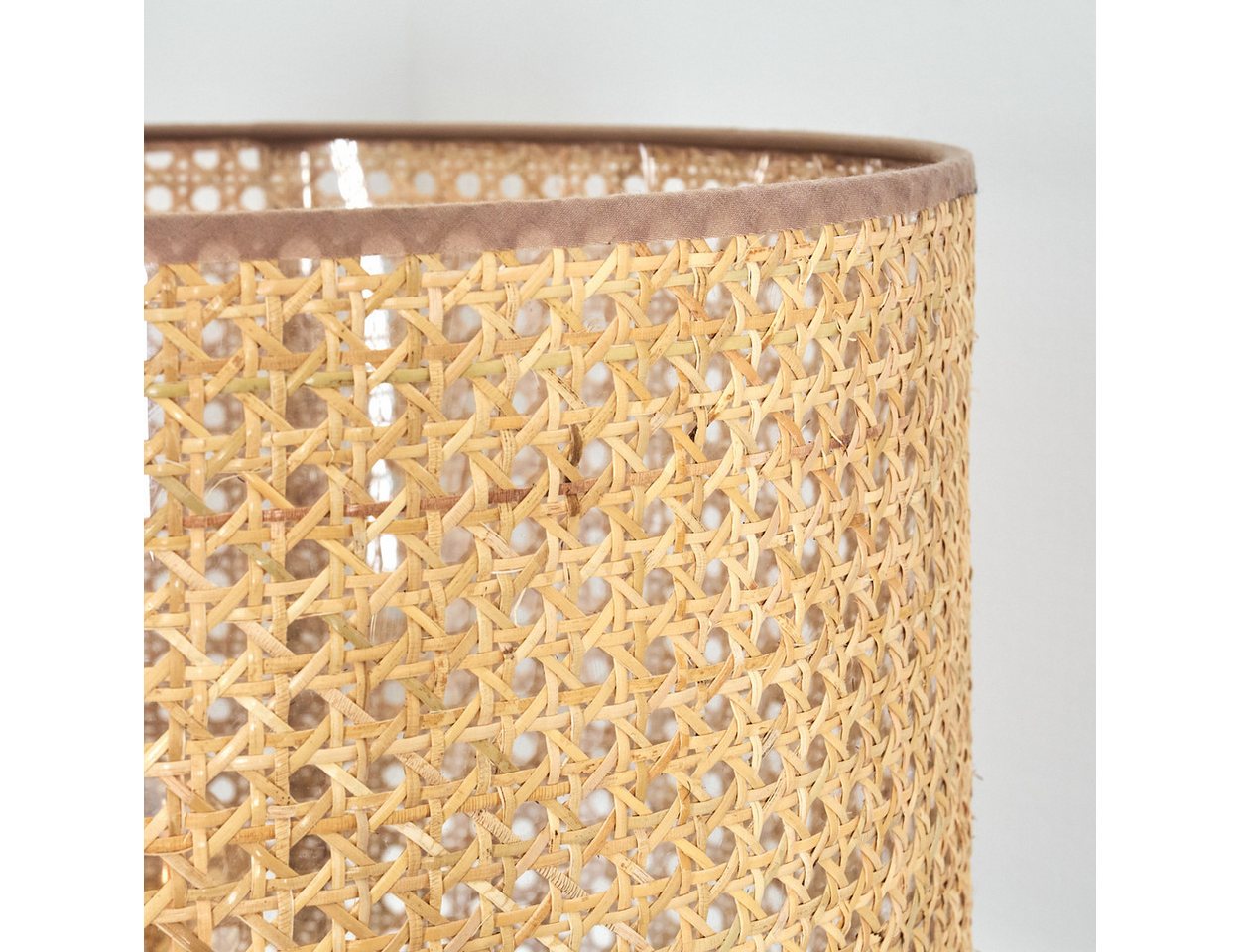 hofstein Stehlampe moderne Stehlampe aus Holz/Rattan/Wienergeflecht in Naturfarben, ohne Leuchtmittel